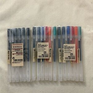Muji Gel Ink Pen Collection - 2 Multicolor Sets and 1 Black set